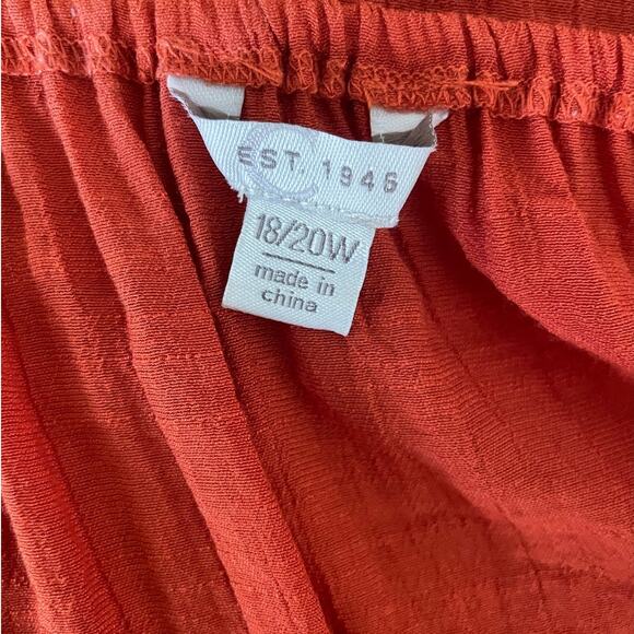 Cato Women Tunic‎ Top 18/20 Burnt Orange Lace Frayed Sleeve Gauzy Boho Workwear - Picture 2 of 9